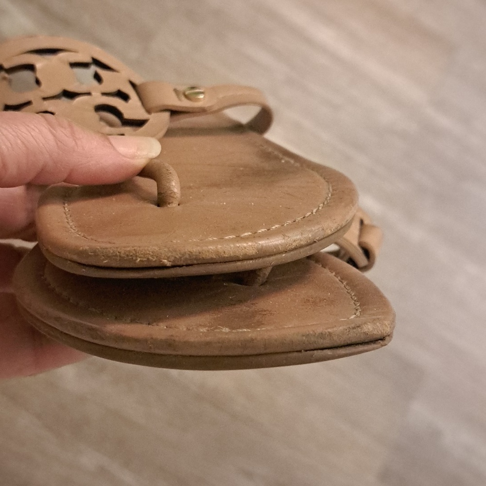 Tory Burch Miller Brown Leather Sandals - Picture 8 of 9